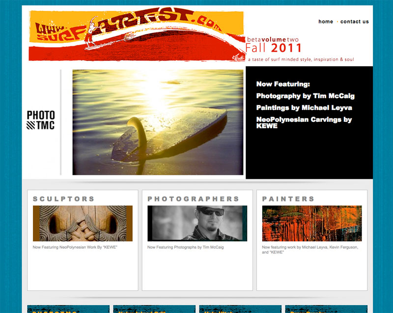 SurfArtist.com homepage