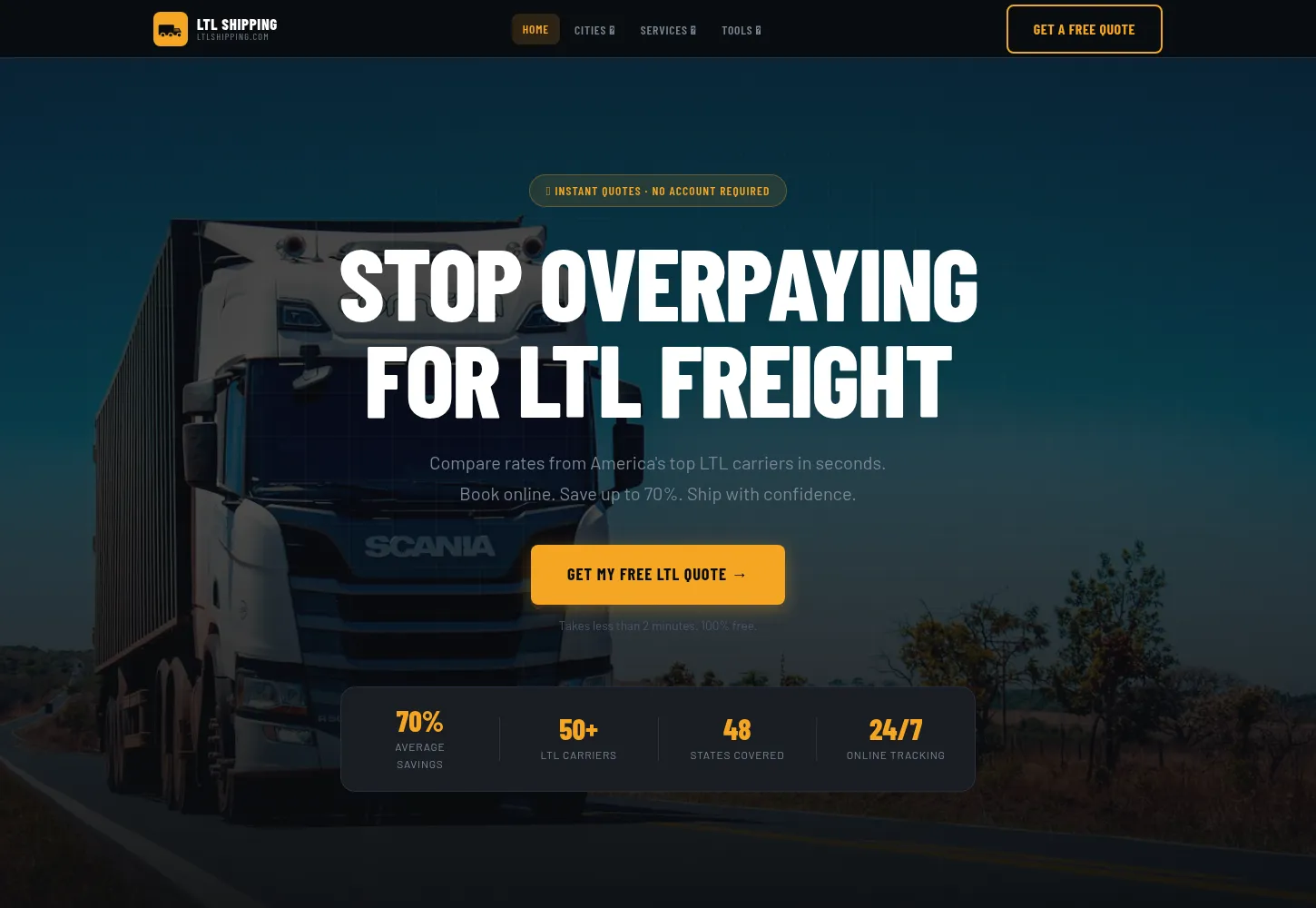 Website capture for LTLShipping.com