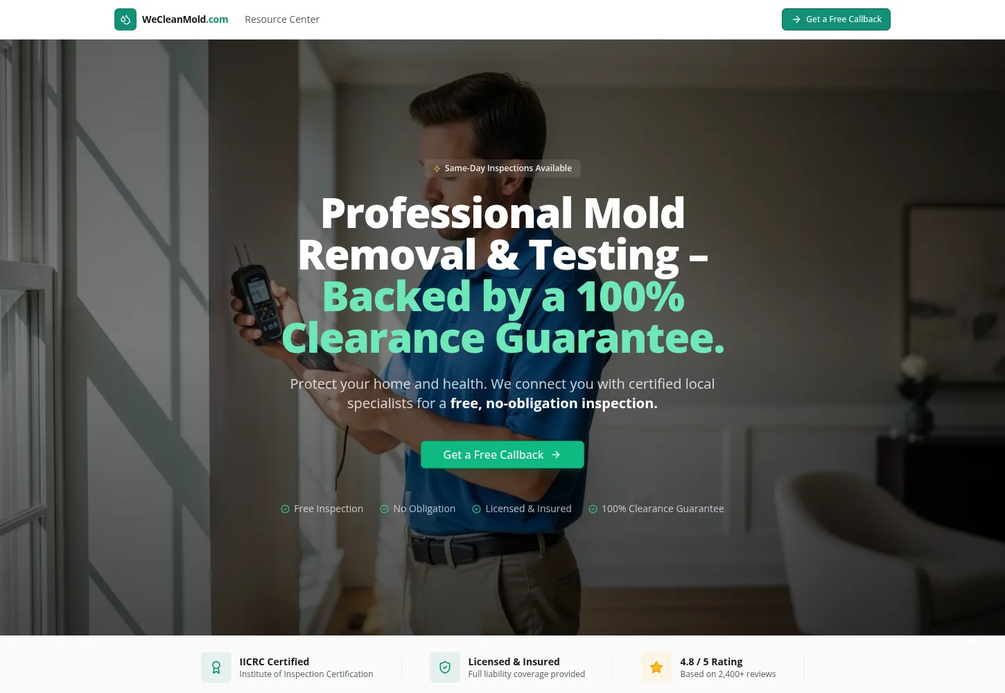 Website capture for WeCleanMold.com
