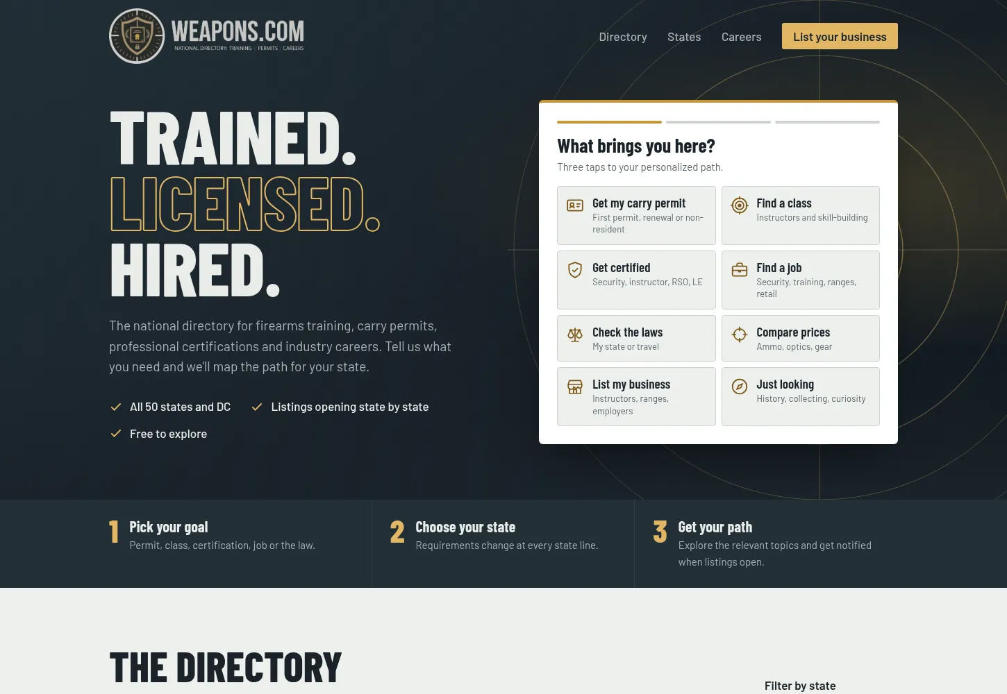 Website capture for Weapons.com